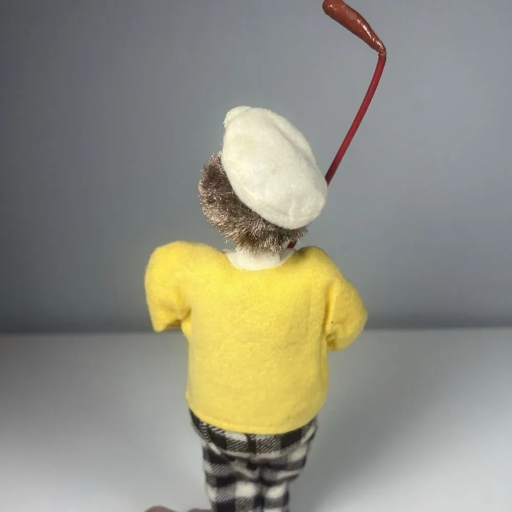 Rare Vintage Klumpe Roldan Doll Big Cap Golfer With Golf Club